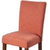 Fabric Upholstered Parson Dining Chair with Wooden Legs Orange and Brown Set of Two - K6805-F1569 KFN-K6805-F1569