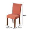 Fabric Upholstered Parson Dining Chair with Wooden Legs Orange and Brown Set of Two - K6805-F1569 KFN-K6805-F1569