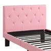 Faux Leather Upholstered Twin size Bed With tufted Headboard Pink PDX-F9417T