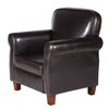 Faux Leather Upholstered Wooden Kids Accent Chair with Rolled Arms, Brown - K3334-E155 By Casagear Home