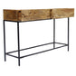 Mango Wood and Metal Console Table With Two Drawers Brown By The Urban Port UPT-39270