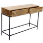 Mango Wood and Metal Console Table With Two Drawers Brown By The Urban Port UPT-39270