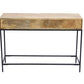 Mango Wood and Metal Console Table With Two Drawers Brown By The Urban Port UPT-39270