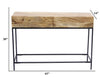 Mango Wood and Metal Console Table With Two Drawers Brown By The Urban Port UPT-39270