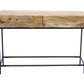 Mango Wood and Metal Console Table With Two Drawers Brown By The Urban Port UPT-39270