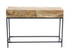 Mango Wood and Metal Console Table With Two Drawers Brown By The Urban Port UPT-39270