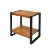 24 Inch Wooden Farmhouse Side Table with Open Compartment Brown and Bronze By The Urban Port UPT-242950