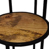 Two Tier Round Wooden Side Table with Metal Frame Brown and Brass By The Urban Port UPT-242952