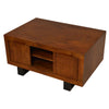 36 Inch Wooden Industrial Coffee Table with Open Compartments and Sled Base Brown By The Urban Port UPT-242958