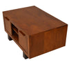 36 Inch Wooden Industrial Coffee Table with Open Compartments and Sled Base Brown By The Urban Port UPT-242958