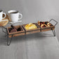 Artisinal Wood Serving Tray 3 Seperate Sections and Metal Frame Brown Black By The Urban Port UPT-250431