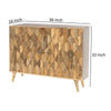 Sideboard with 2 Honeycomb Inlaid Doors and Wooden Frame Natural Brown By The Urban Port UPT-262406