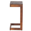 C Shaped Side Table with Wooden Frame Brown By The Urban Port UPT-262410