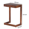 C Shaped Side Table with Wooden Frame Brown By The Urban Port UPT-262410