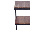 Industrial End Table with 3 Tier Wooden Shelves and Metal Frame Brown and Black By The Urban Port UPT-263597