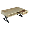 Industrial Mango Wood Coffee Table with 1 Drawer and Tubular Metal Frame Gray and Black By The Urban Port UPT-263762