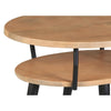 Mango Wood Oval Coffee Table with Open Shelf Oak Brown and Black By The Urban Port UPT-263763