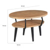 Mango Wood Oval Coffee Table with Open Shelf Oak Brown and Black By The Urban Port UPT-263763