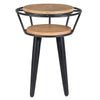 Industrial End Table with 2 Tier Round Wooden Shelving and Metal Frame White Oak and Black By The Urban Port UPT-263764