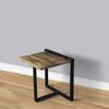 Industrial End Table with Wooden Rectangular Top and Metal Frame Brown and Black By The Urban Port UPT-263765