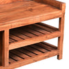 Entryway Bench with Wooden Seat and 2 Slatted Shelves Brown By The Urban Port UPT-263769