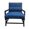 Upholstered Armchair Accent chair with Wood Frame Set of 2 Blue and Black By The Urban Port UPT-270568