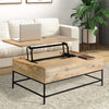 Audrey 45 inch Lift Top Mango Wood Rectangular Coffee Table - Wood and Metal Natural Brown and Black By The Urban Port UPT-271299