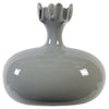 10 Inch Ceramic Vase, Pomegranate Shape, Glossy Gray By Casagear Home