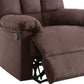 Plush Cushioned Recliner With Tufted Back And Roll Arms In Brown PDX-F6620