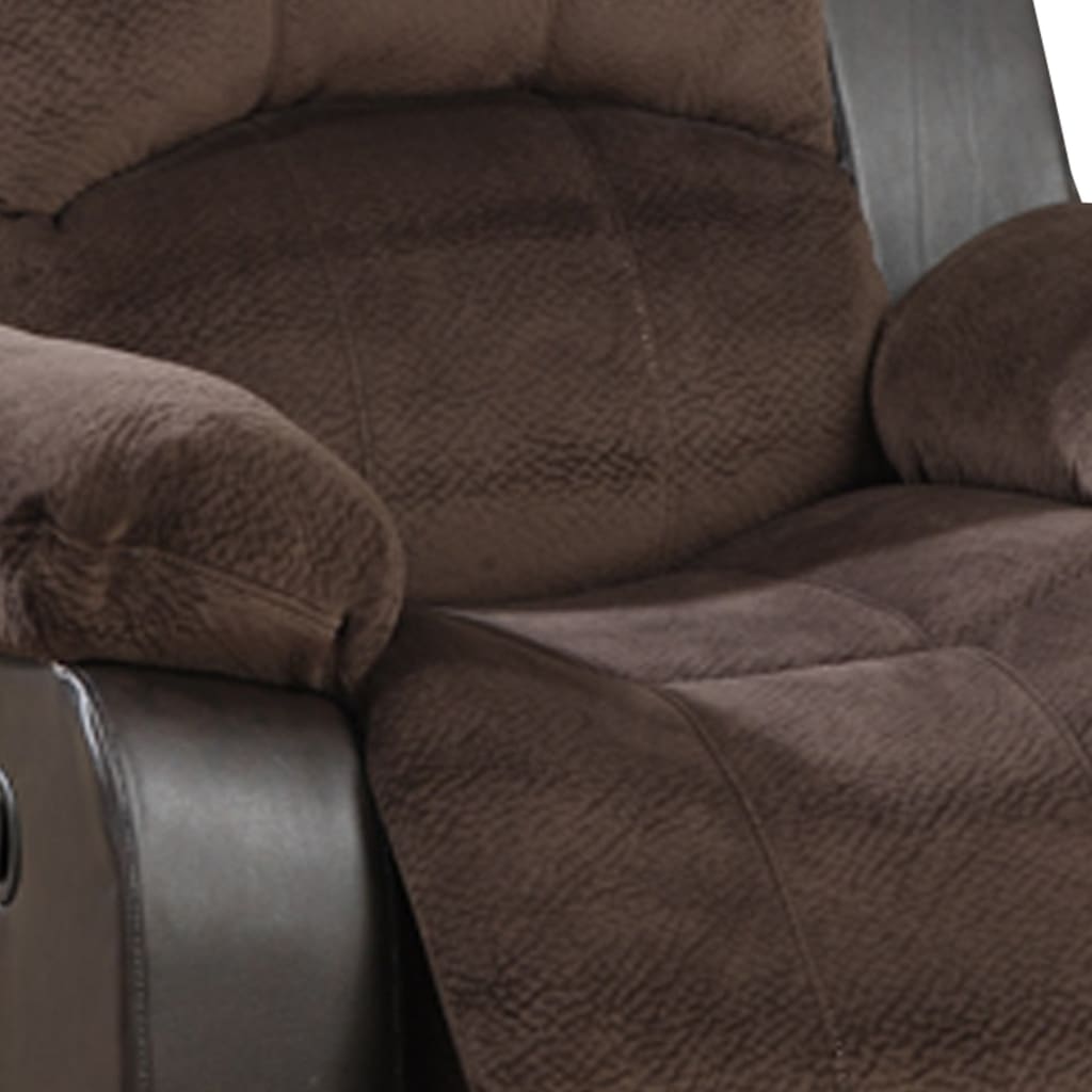 Polyurethane Rocker Recliner In Choco Suede Brown PDX-F6697