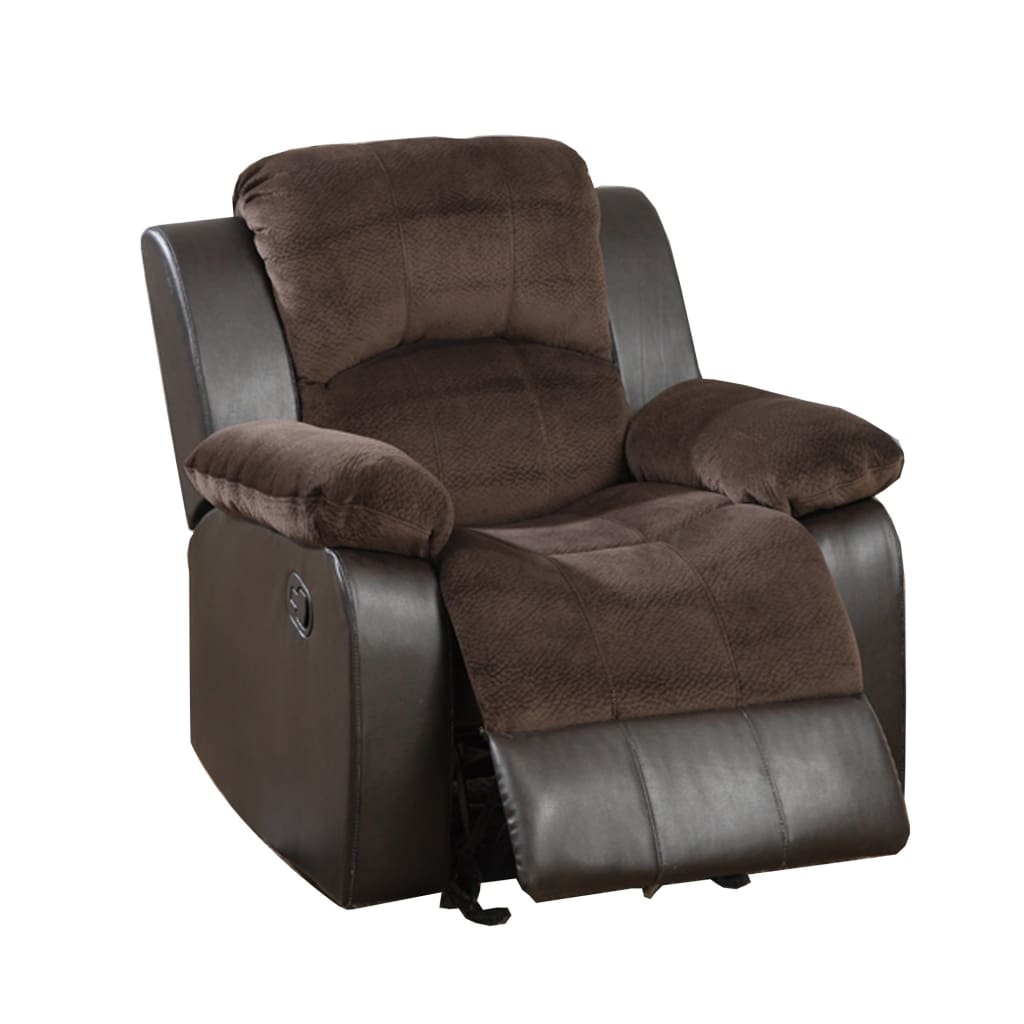 Polyurethane Rocker Recliner In Choco Suede Brown