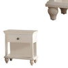 Poplar Wood Night Stand With Spacious Storage White PDX-F4349