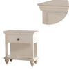 Poplar Wood Night Stand With Spacious Storage White PDX-F4349